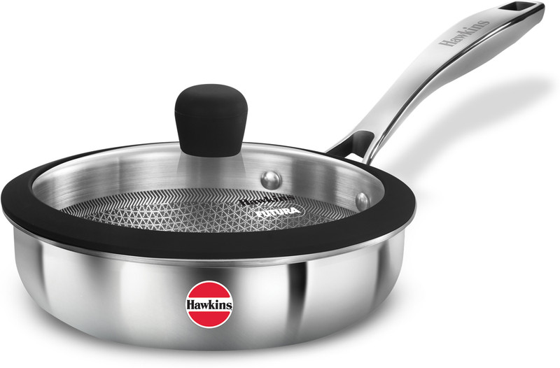 Hawkins Shielded Nonstick Frying Pan (NSF22) Fry Pan 22 cm diameter 1 L capacity(Triply, Non-stick, Induction Bottom)