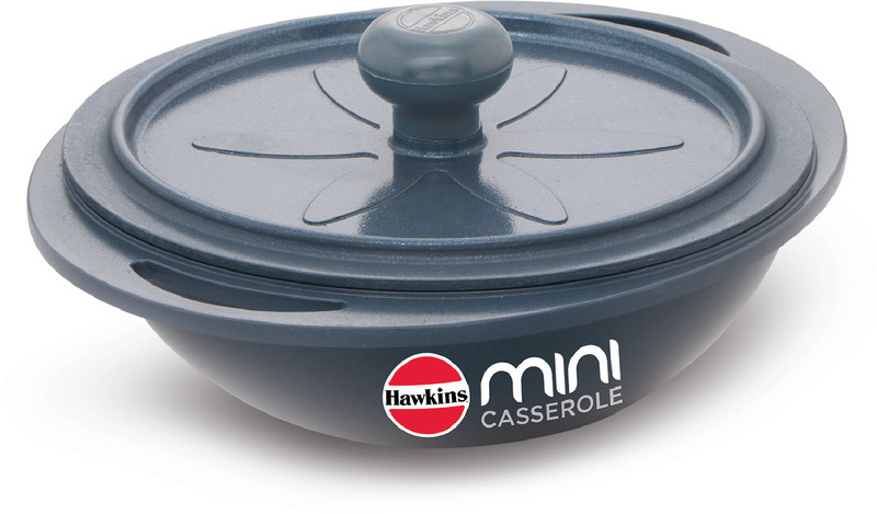 Hawkins Die-Cast Mini Round with Glass Lid (MCRG75) Cook and Serve Casserole(0.75 L)