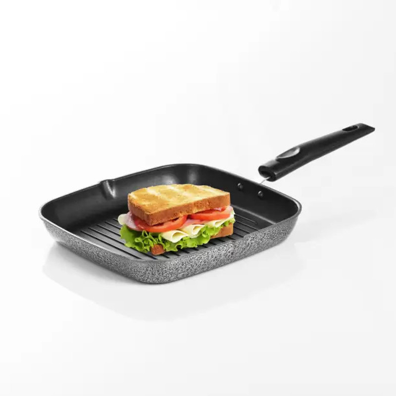bluline Nice GrillPan Non-Stick /burger/pizza/Grill Pan/Grill Pan Square /Tandoori Tawa Grill Pan 22 cm diameter 1.5 L capacity(Aluminium, Non-stick)