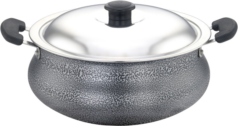Sowbaghya Nonstick Biriyani Pot with SS Lid - 2Ltr Handi 2 L with Lid(Aluminium, Non-stick)