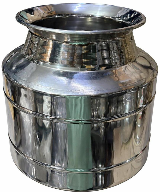 Bhavana Pongal Pot/ Paanai / Water or Milk Storage Pot (Mirror Finish) Size 2 (12 litre) Handi 12 L(Stainless Steel)