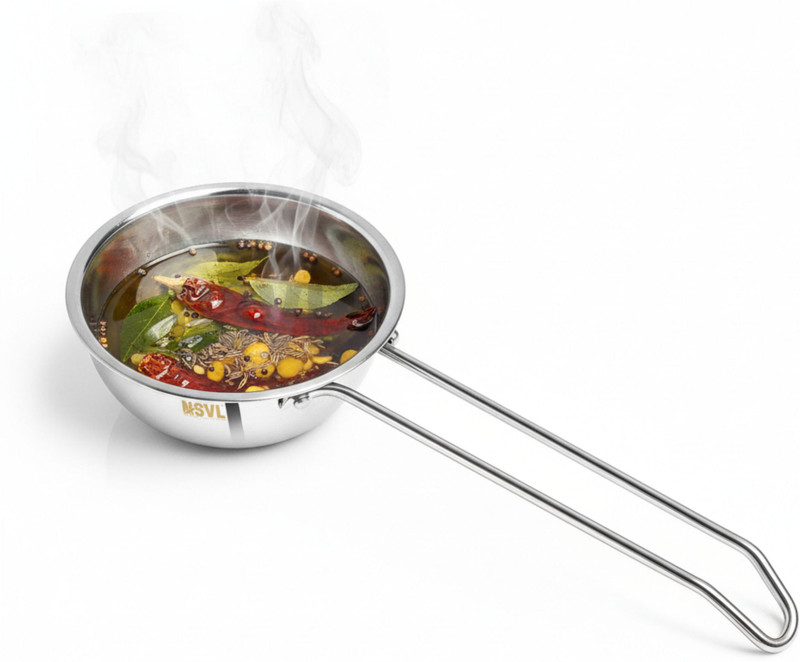 NSVL Triply Tadka Pan, Gas Stove and Induction Friendly Tadka Pan 12.6 cm diameter 0.36 L capacity(Triply, Non-stick, Induction Bottom)