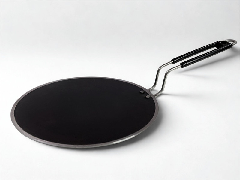 BARTN Pure Iron Tawa for Roti with Steel Handle | Non-Toxic, No Chemical Layers| 1KG Tawa 26 cm diameter(Iron)