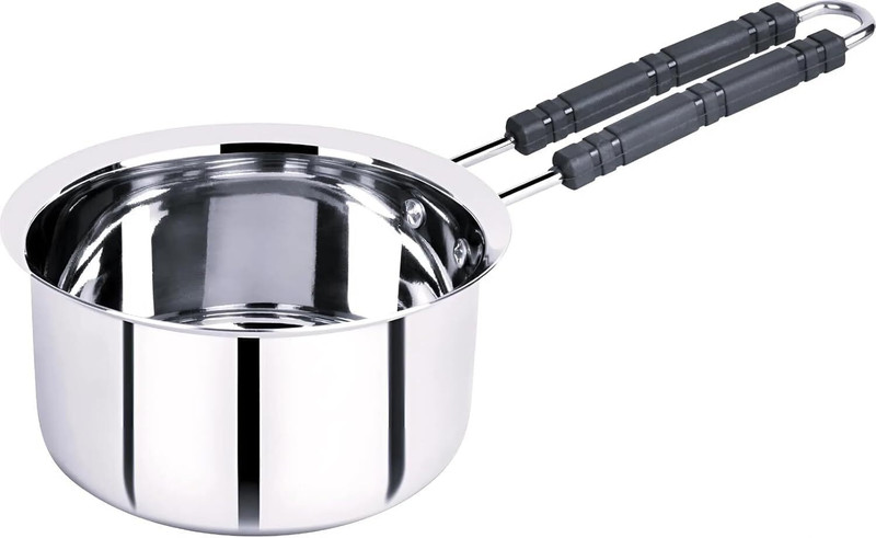 Duodeno Duodeno Stainless Steel Sliver Bottom Induction Base Sauce Pan with Handle Sauce Pan 12 cm diameter with Lid 1.5 L capacity(Stainless Steel, Non-stick, Induction Bottom)