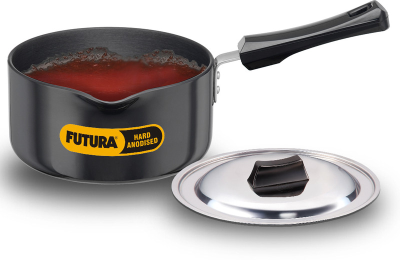 Hawkins (AS10S) Sauce Pan 14 cm diameter with Lid 1 L capacity(Hard Anodised)