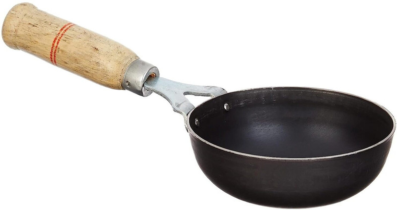 KDEP 2 tadka pan Tadka Pan 12 cm diameter 0.4 L capacity(Iron, Non-stick, Induction Bottom)