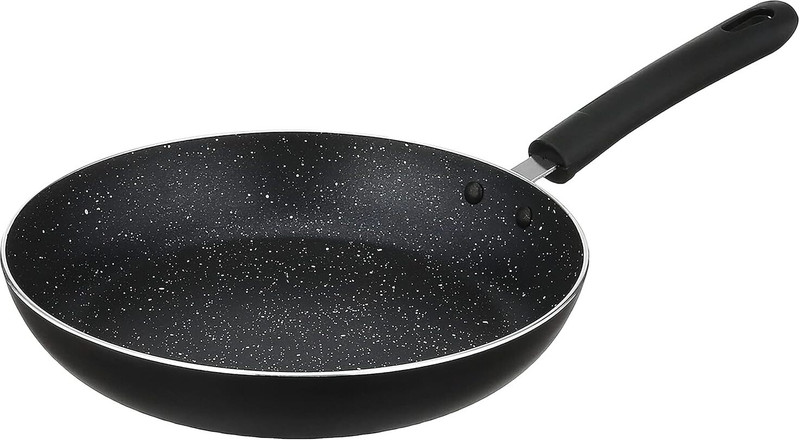 DTM Non Stick Coated Heavy Fry Pan Pot Tawa Crepe Flat With Lids Paniarakkal Pan 27.5 cm diameter with Lid 0.5 L capacity(Aluminium, Non-stick)
