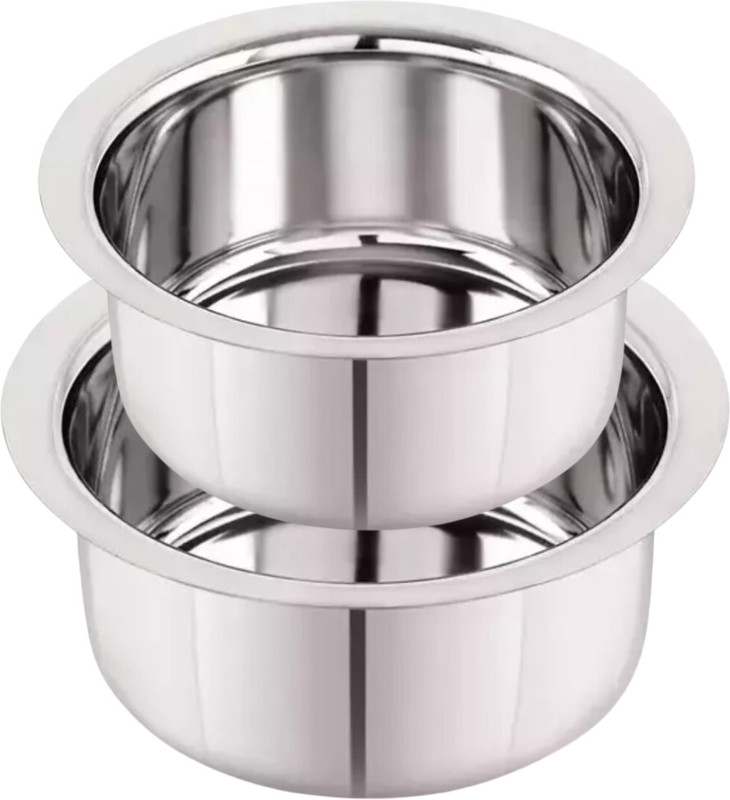 SHINI LIFESTYLE Pot 22 cm, 21 cm diameter 4 L, 3 L capacity(Stainless Steel)