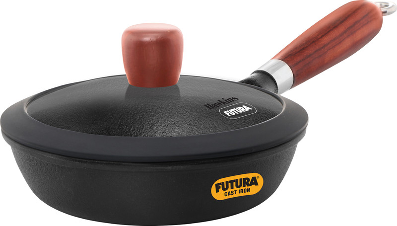 AGARO Stir Fry Pan 26 cm diameter with Lid 1.5 L capacity(Cast Iron, Induction Bottom)