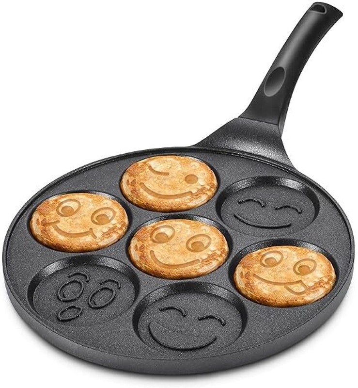 swabs Clockitchen Pancake Pan Nonstick Griddle Pancake Maker Mini Pancake Tawa 12 cm diameter(Aluminium, Non-stick)