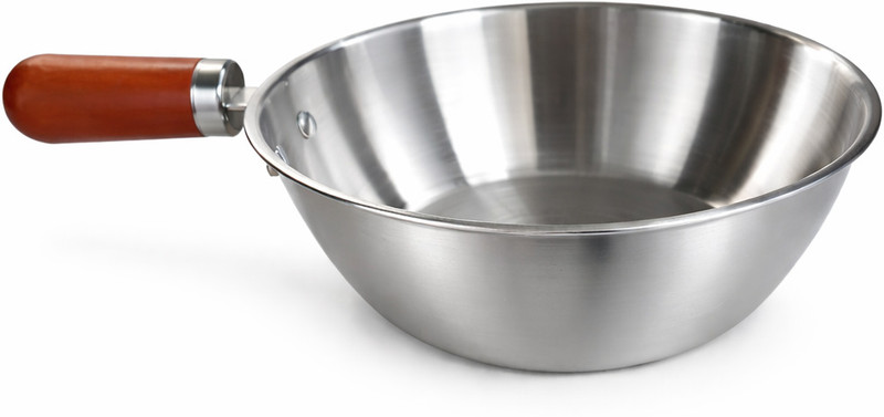 Snevad Steel Milk Boiling Serving Pot with Wooden Handle for Tea Coffee Milk Pot 24 cm diameter 0.5 L capacity(Stainless Steel, Non-stick)