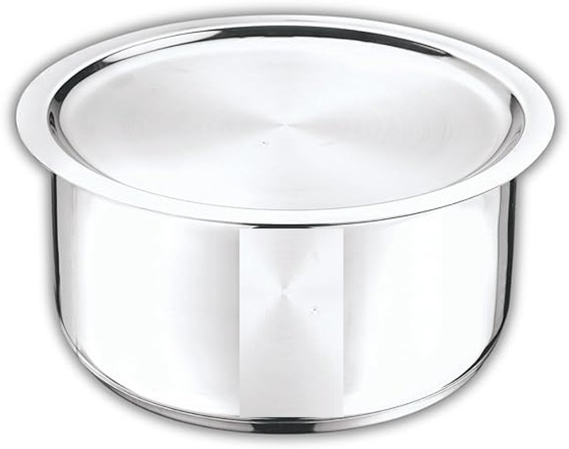 NSVL Triply Stainless Steel Tope with Lid Tope/Bhagona/Patila with Lid 4.2 L capacity 22 cm diameter(Triply, Induction Bottom)