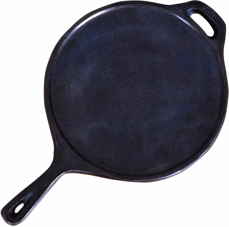 Rock Tawa Rock Tawa Dosa Tawa Cast Iron Skillet - (Pre-Seasoned) with Free Wooden Spatula Tawa 30.5 cm diameter(Cast Iron, Induction Bottom)