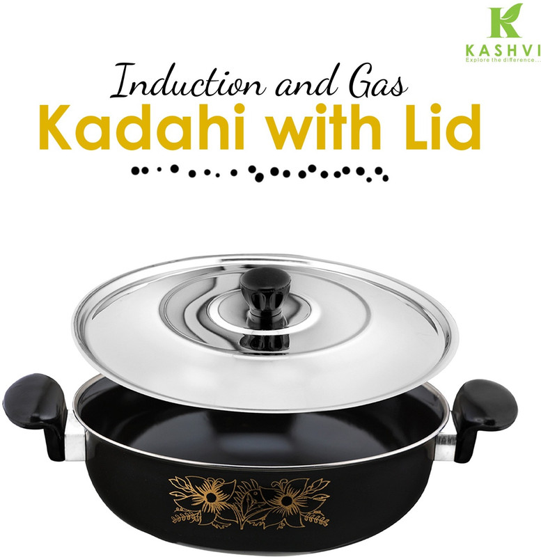 Kashvi Premium Big Kadhai Kadhai 26 cm diameter 3.5 L capacity(Cast Iron, Non-stick)