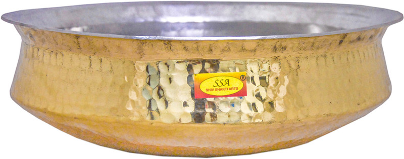 Shivshakti Arts Copper Hammered Lagan Handi Chaffing Dish with Tin Lining, Cookware,8 L Handi 8 L(Copper)