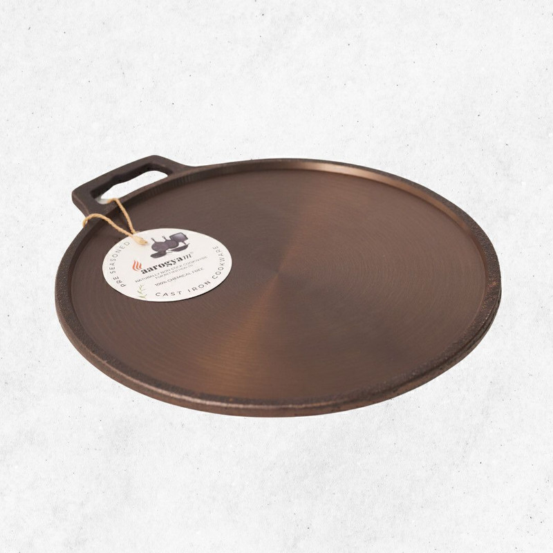 Rasa Pre-Seasoned Cast Iron Dosa Tawa – Non-Stick, 11-inch, for Crispy Dosas, Roti Tawa 28 cm diameter(Cast Iron, Non-stick, Induction Bottom)