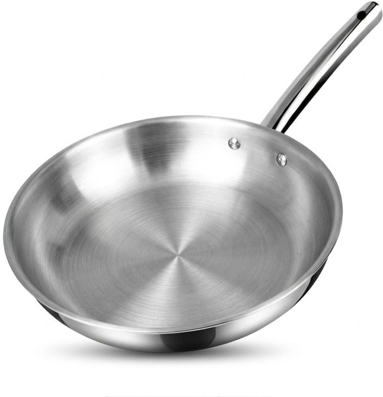 Hot plus TriChef Pro Triply Stainless Steel Fry Pan 26 cm with Cool-Touch Handle Fry Pan 26 cm diameter 2.4 L capacity(Triply, Induction Bottom)