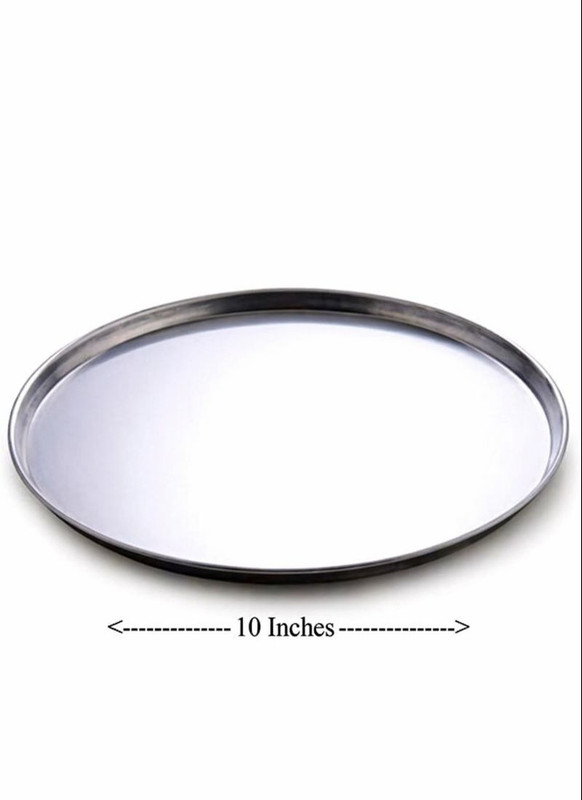 Dees Bake Tools 10 Inch Stainless Steel Pizza Pan Round Baking Tray Kitchen Bakeware Pizza Tray(Microwave Safe)