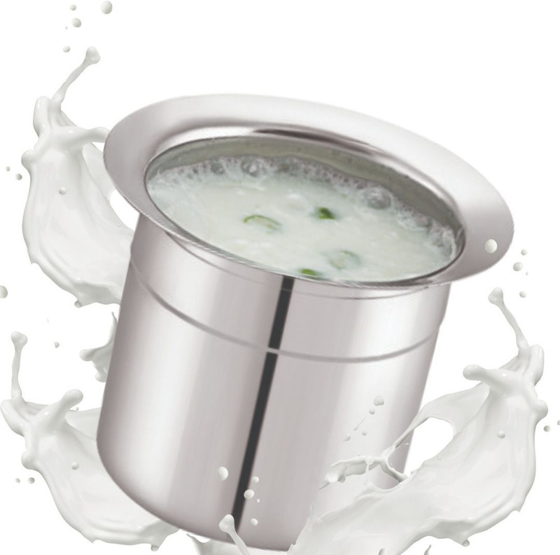 MUKTI STEEL Mukti Steel Milk Pot Container, Glasses 1350ml Pot 14.7 cm diameter 1.35 L capacity(Stainless Steel)