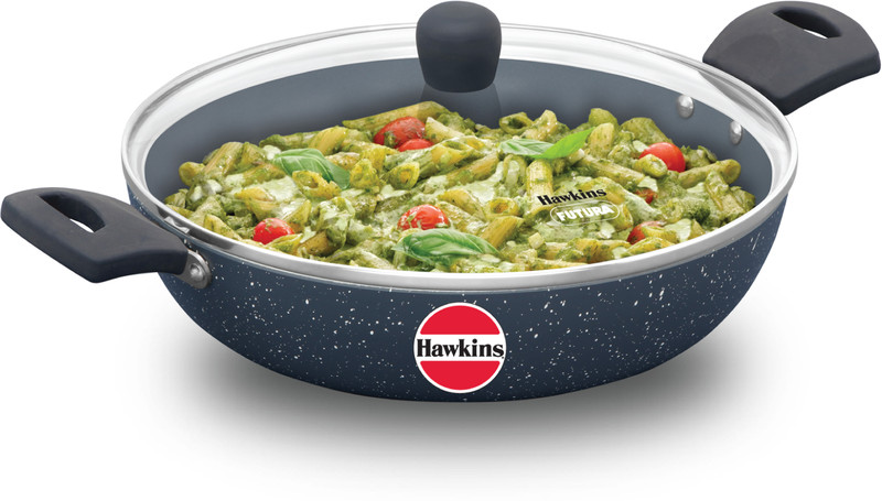 Hawkins 26cm Ceramic Nonstick Pasta Pan with Lid, Grey (ICP26G) Pastosa Pan 26 cm diameter with Lid 3 L capacity(Ceramic, Non-stick, Induction Bottom)
