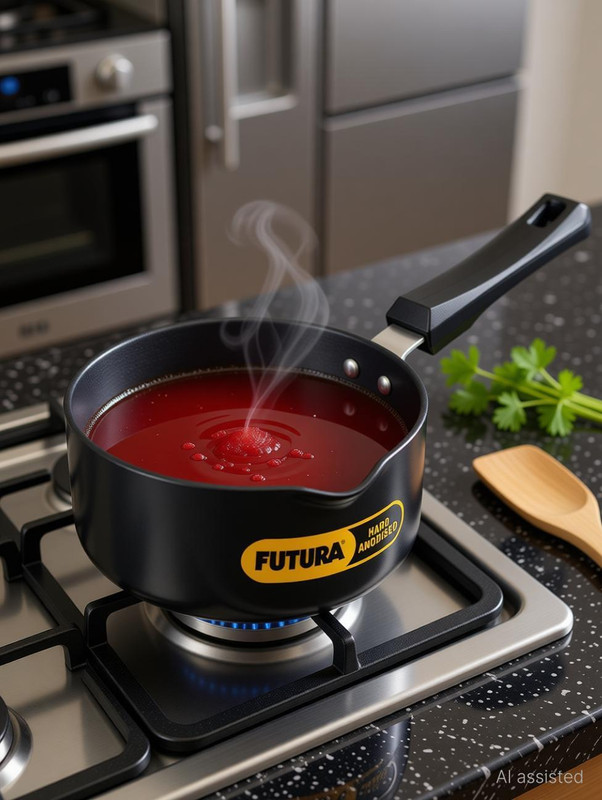 Hawkins (IAS15S) Sauce Pan 16 cm diameter with Lid 1.5 L capacity(Hard Anodised, Induction Bottom)