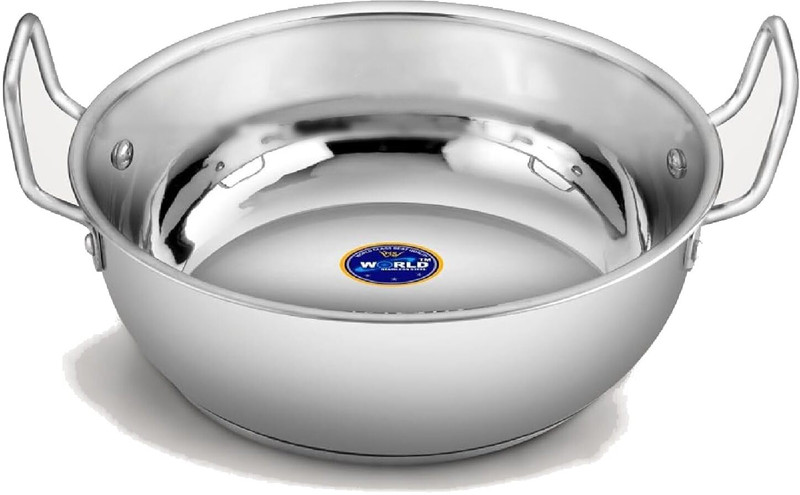Mainsa Kadhai 26 cm diameter with Lid 3 L capacity(Stainless Steel, Induction Bottom)