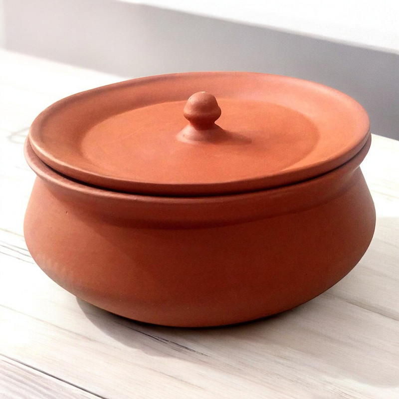 hc the crafts Terracotta Clay Pongal Panai Pot for Healthy Cookwear 1100ML -HDC001 Pot 0 cm diameter 1.1 L capacity with Lid(Earthenware)