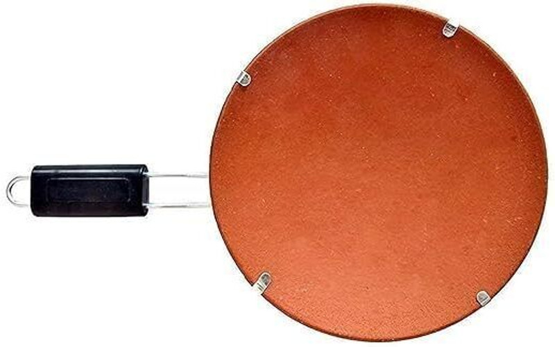 Clayva Clay Tawa with Handle Eco-Friendly Cookware, Perfect for Roti, Dosa, Paratha 65 Tawa 5 cm diameter(Earthenware)