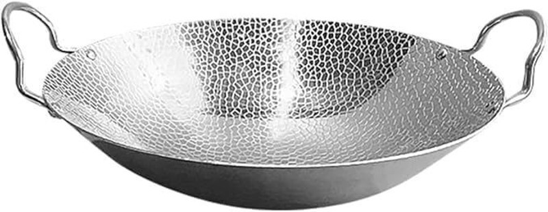 PRATYADH Stainless Steel Hammered Finish Kadhai Kadhai 20 cm diameter 1.5 L capacity(Stainless Steel, Induction Bottom)
