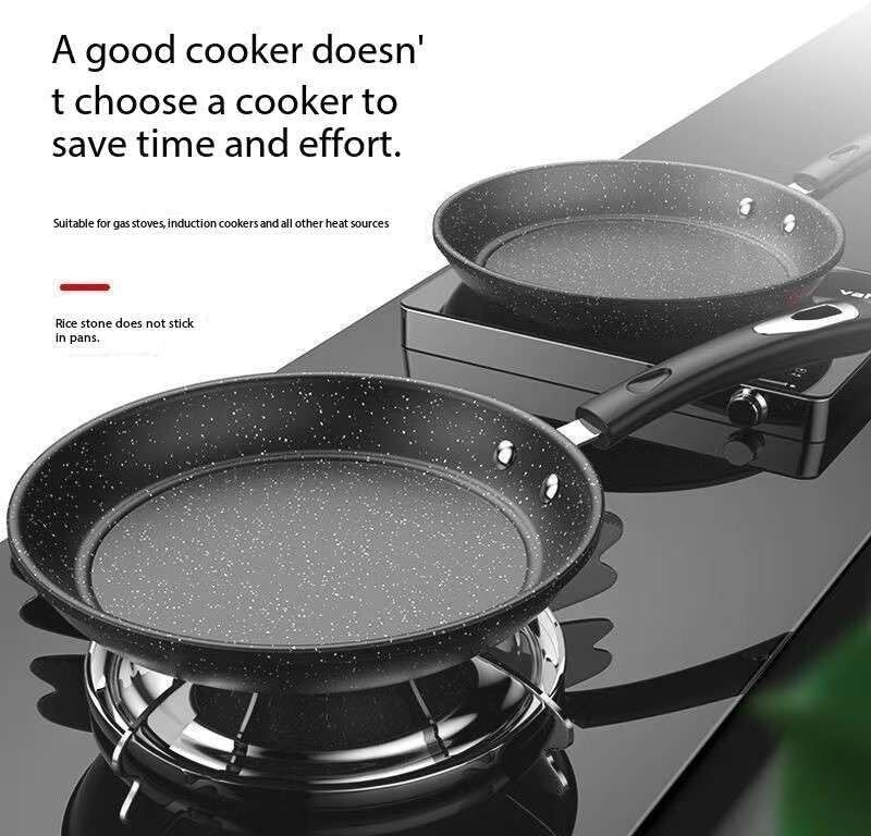 Sajani Enterprise Induction & Gas Stove Compatible Cookware Scratch Fry Pan 22 cm diameter 2.6 L capacity(Iron, Non-stick)