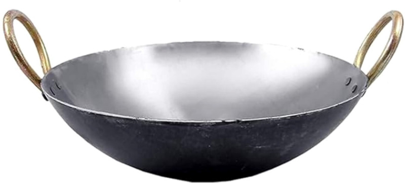Qality Heavy Iron/Loha/Lokhand Black Kadhai for Tadka/Frying/Cooking Kadhai(Rust Free) Kadhai 20.32 cm diameter 3 L capacity(Iron)