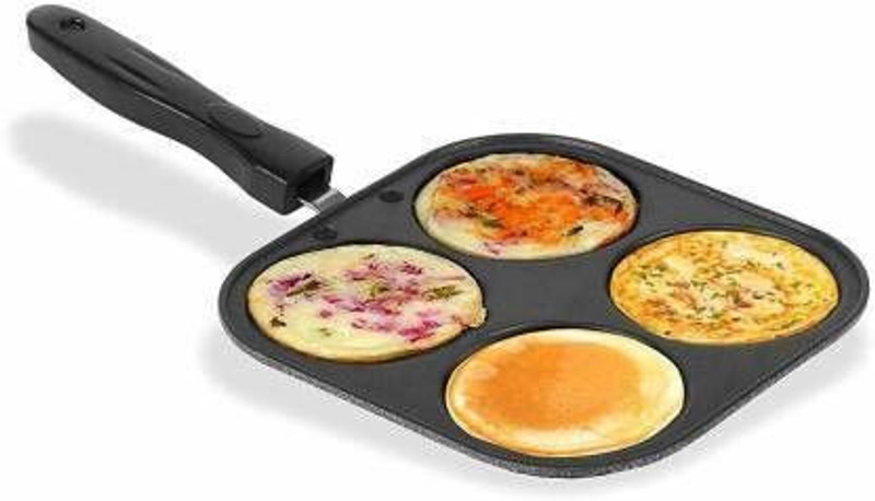 JAINEX Deluxe Non-Stick Uttapam Pan/Multi Snack Maker 4 in 1 (Aluminium , Non-Stick) Pancake Pan 19.5 cm diameter 1 L capacity(Aluminium, Non-stick)