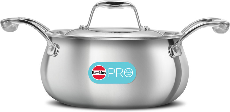 Hawkins Pro Tri-Ply Stainless Steel Handi 2 L with Lid(Triply, Induction Bottom)