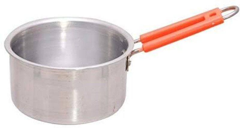 Super HK ALuminium Induction and Gas Compatible Heavy Sauce Pan for Cooking Tea/Milk Milk Pan 16.1 cm diameter 1 L capacity(Aluminium, Induction Bottom)