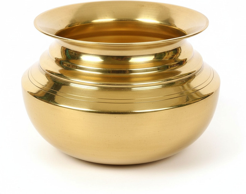 ARITO Brass Cooking Handi FOR Biryani and special occasions Handi 5 L(Brass, Non-stick)