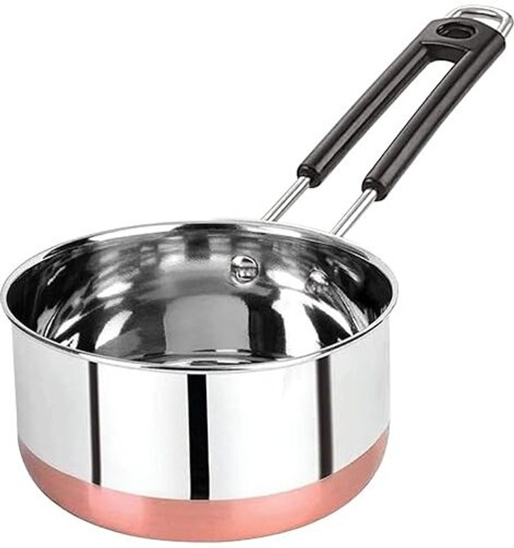 Harikitchen Tea Pan Stainless Steel Copper Bottom Sauce Pan 2Litre Sauce Pan 44 cm diameter 2 L capacity(Stainless Steel, Non-stick, Induction Bottom)