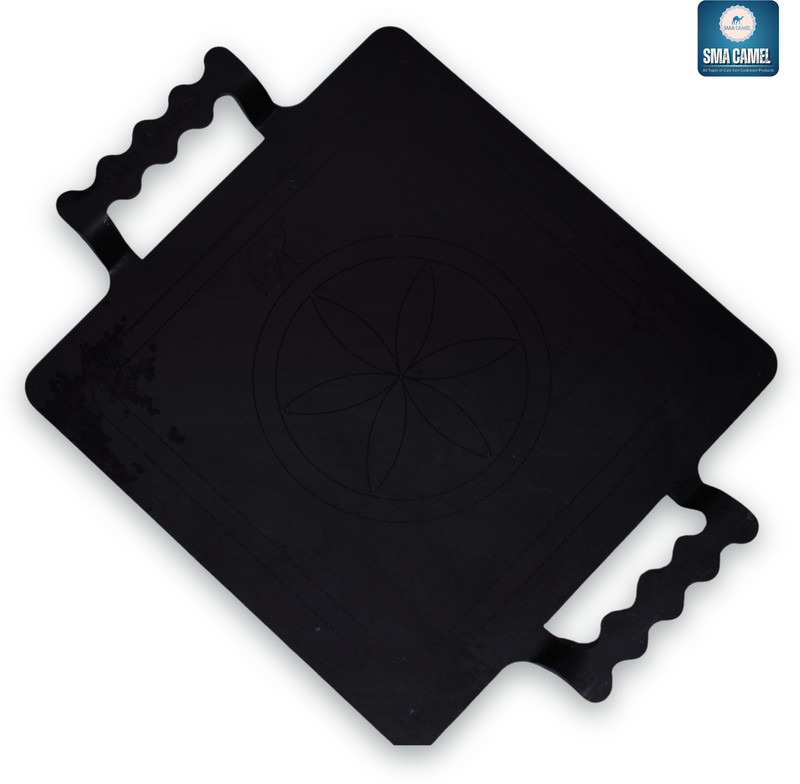SMA CAMEL SMA CAMEL Iron Square Dosa Tawa with Laser Cutting Handle 12 Inch Tawa 30.48 cm diameter(Iron, Induction Bottom)