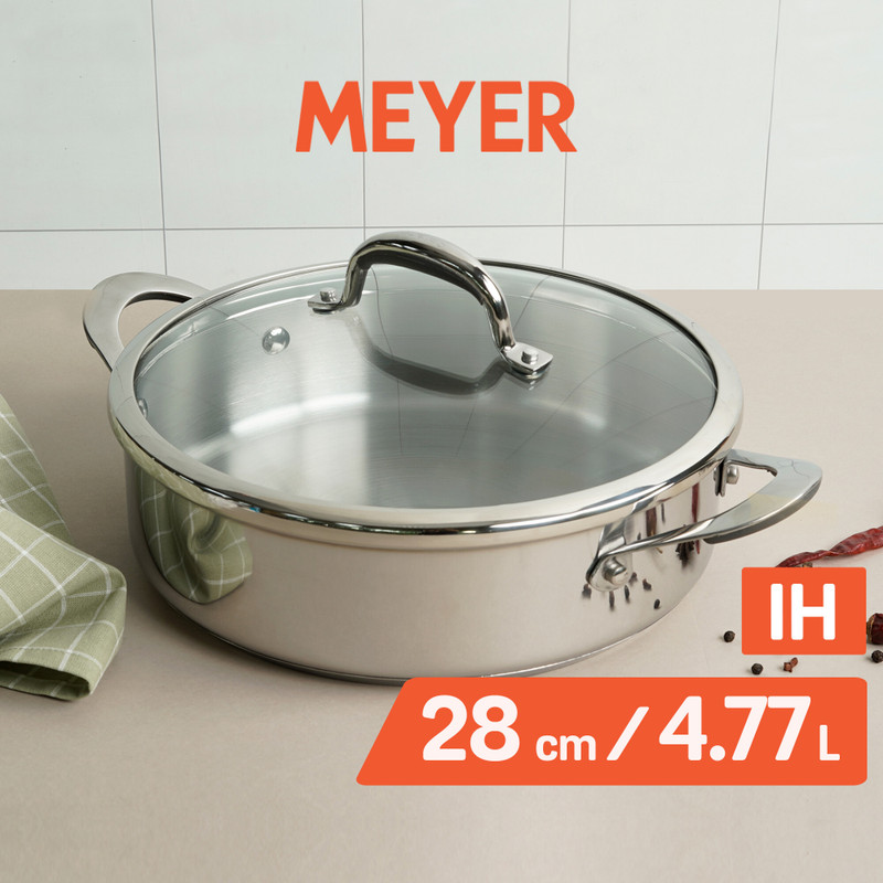 TOPSYTURVY Stainless Steel Saucepot with Glass Lid 20 CM | Induction & Gas Compatible Pot 21.7 cm diameter 3.5 L capacity with Lid(Stainless Steel, Induction Bottom)