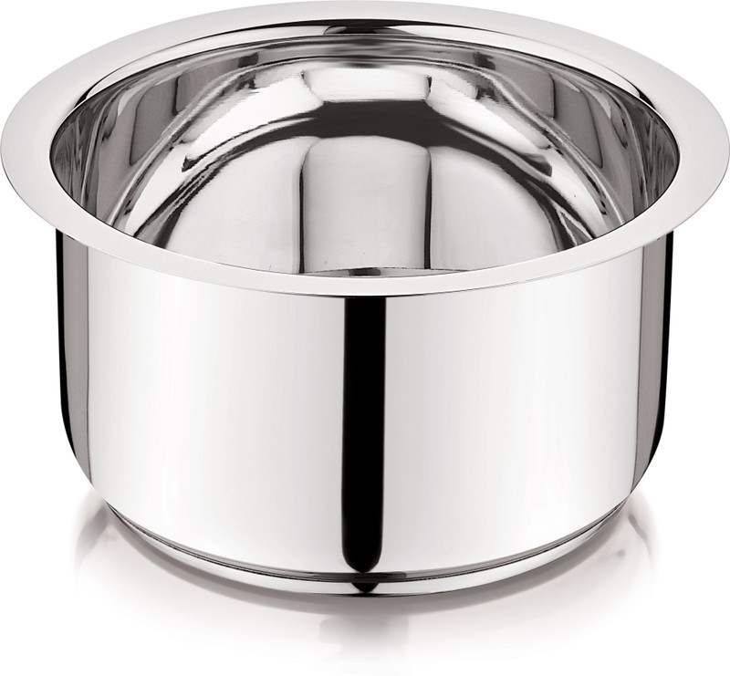 MUKTI STEEL Cooking & Serving, Impact Bonded Cooking Pan Tope/Bhagona/Patila 1 L capacity 15.1 cm diameter(Stainless Steel)