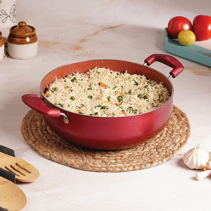 cello Crown Induction Base Kadhai Without Lid Kadhai 28 cm diameter 3.5 L capacity(Aluminium, Induction Bottom)