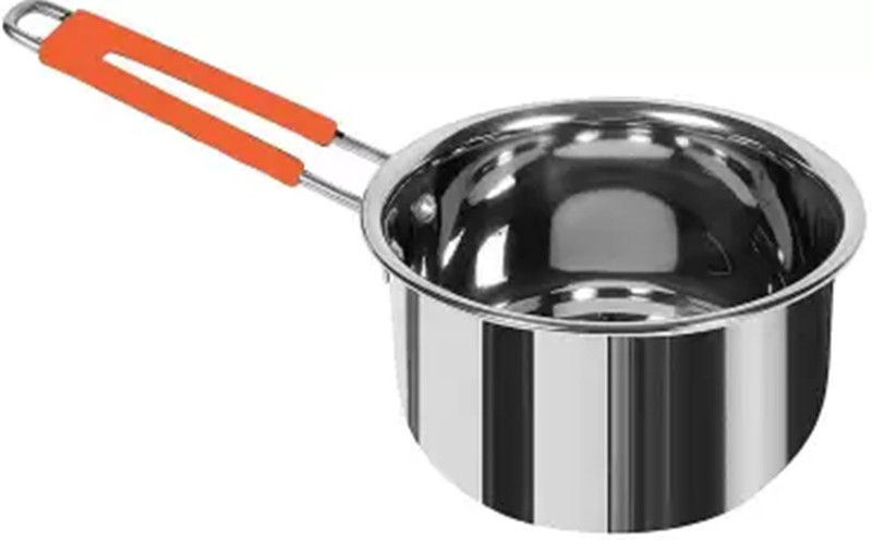 IDEAL PRIME Steel Saucepan Tea Pan Milk Pan Donga Danka Patila Cookware Sauce Pan 16 cm diameter 0.5 L capacity(Stainless Steel, Induction Bottom)