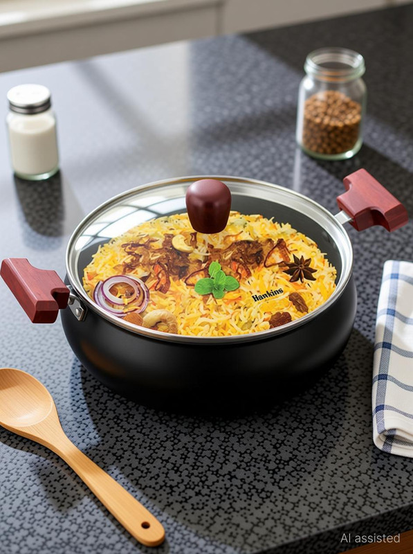 Hawkins Biryani Pot with Glass Lid (ACH30G) Handi 3 L with Lid(Hard Anodised)