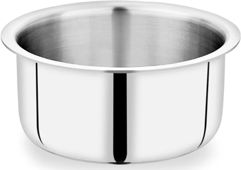 NIRLON Plus Triply Stainless Steel Cookware Tope 24cm Tope/Bhagona/Patila 4.5 L capacity 24 cm diameter(Triply, Induction Bottom)