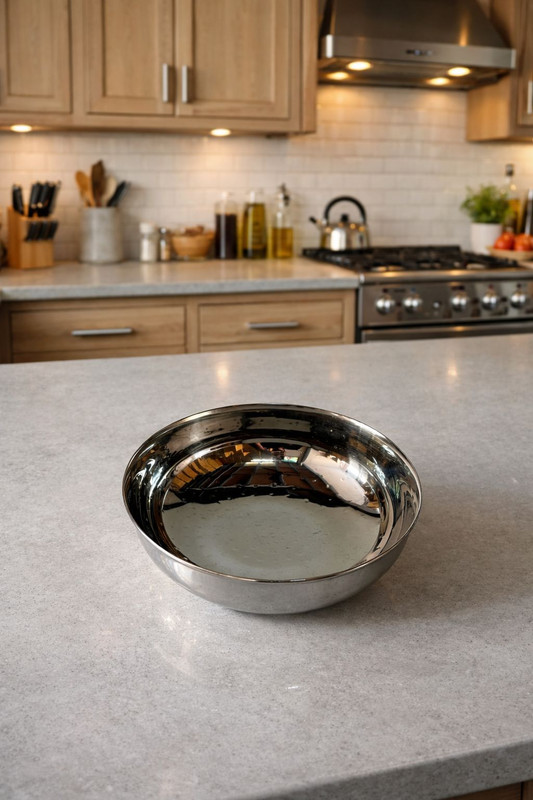 KRB KRB, Stainless Steel Mirror Finish Tasla/ Hammered/ Mathar Kadai Tasla 1.5liter Tasla 1.5 L capacity 20 cm diameter(Stainless Steel, Induction Bottom)