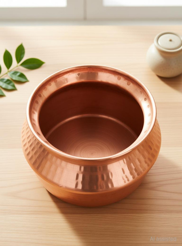 SHINI LIFESTYLE Copper Handi, Cookware Handi Water Pot. Patila (1.2L) Handi 1.2 L(Copper)