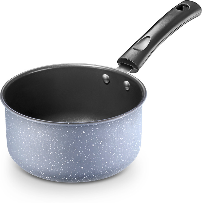 Modern Essentials Stylo Grey Iron Nonstick Saucepan| Saucepot | Milk Boiler & Pan | Tea Pan | Sauce Pan 17 cm diameter 1.5 L capacity(Iron, Non-stick, Induction Bottom)