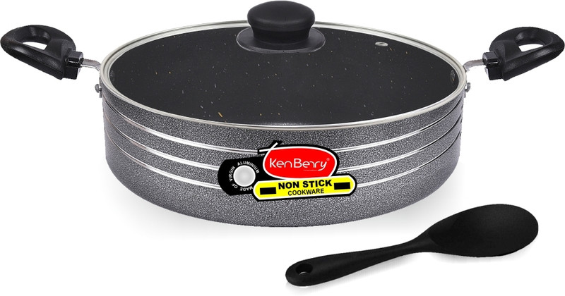 KenBerry Signature Granite Finish Hammertone Coated Biryani Pot 26 cm diameter 4.5 L capacity with Lid(Aluminium, Non-stick, Induction Bottom)