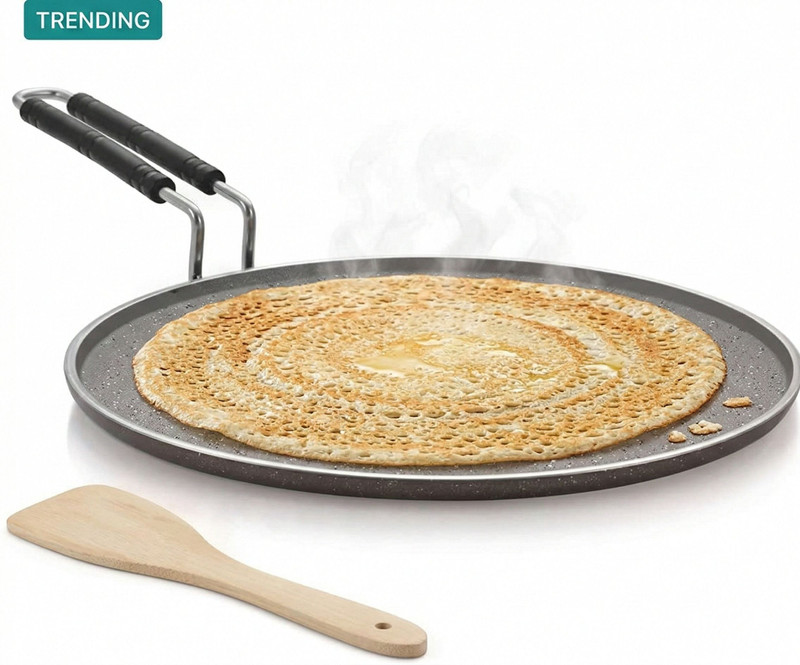 Mainsa Dosa Tawa Flate Round Tawa Roti Tawa Big Size Tawa Tawa 30 cm diameter(Aluminium, Non-stick)