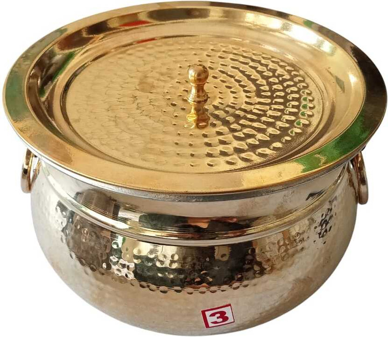 Kansakruti Handi 2.5 L with Lid(Brass)