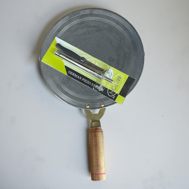 DOSA TAWAAA PURE IRON DOSA TAWA WITH KNIFE AND LIGHTER SET MULTIPLE USES ITEM FOR KITCHEN Tawa 28 cm diameter(Iron)